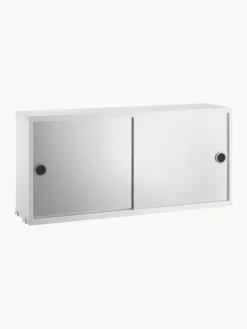 Armadietto con 2 ante a specchio String System, larg. 78 x prof. 20 cm