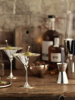 Bicchiere da martini placcato argento fatto a mano Belvedere