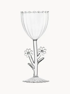 Bicchiere da vino fatto a mano in vetro borosilicato Botanica