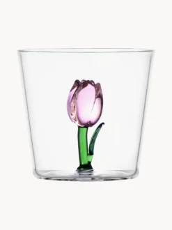 Bicchiere fatto a mano in vetro borosilicato Botanica