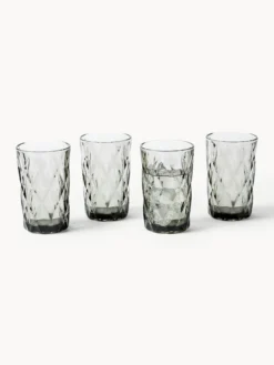Bicchieri da long drink con motivo strutturato Colorado, set da 4