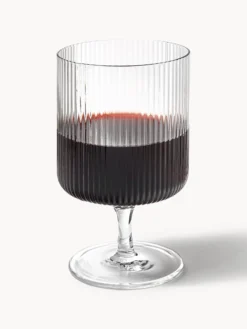 Bicchieri da vino in vetro soffiato con scanalatura in rilievo Ripple 2 pz