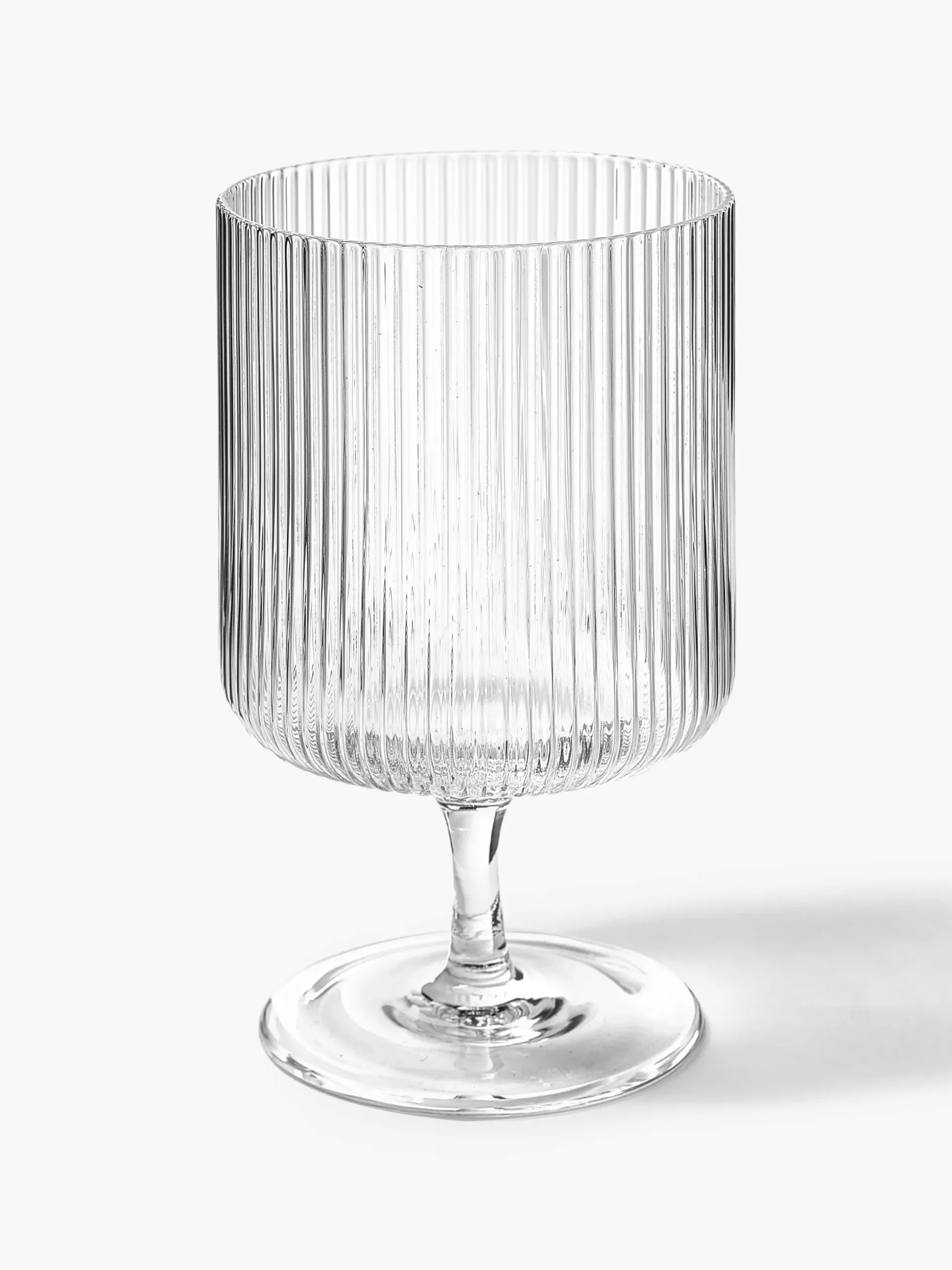 Bicchieri da vino in vetro soffiato con scanalatura in rilievo Ripple 2 pz