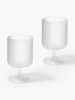 Bicchieri da vino in vetro soffiato con scanalatura in rilievo Ripple 2 pz