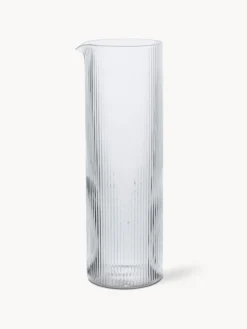 Caraffa in vetro soffiato millerighe Ripple, 1.1 L