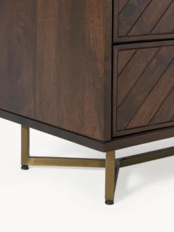 Cassettiera in legno di mango con motivo spina di pesce Luca