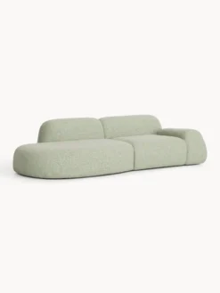 Chaise componibile 3 posti in bouclé Wolke