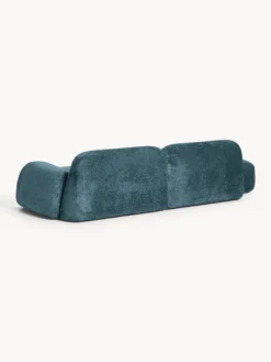 Chaise longue componibile 3 posti in teddy bouclé Wolke