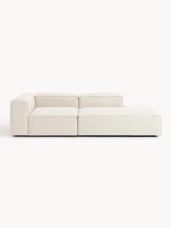 Chaise lounge componibile in misto lino Lennon
