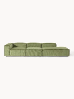 Chaise loungue XL componibile in velluto a coste Lennon