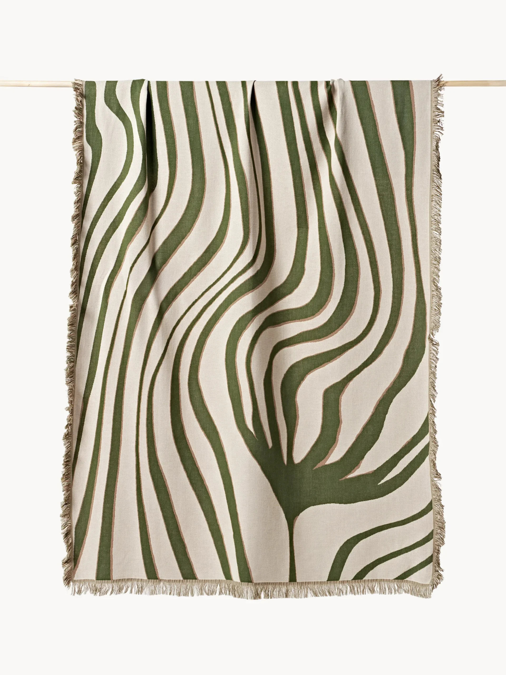 Coperta in cotone reversibile con frange Alia