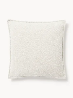 Cuscino decorativo grande in bouclé Lennon, 60 x 60 cm