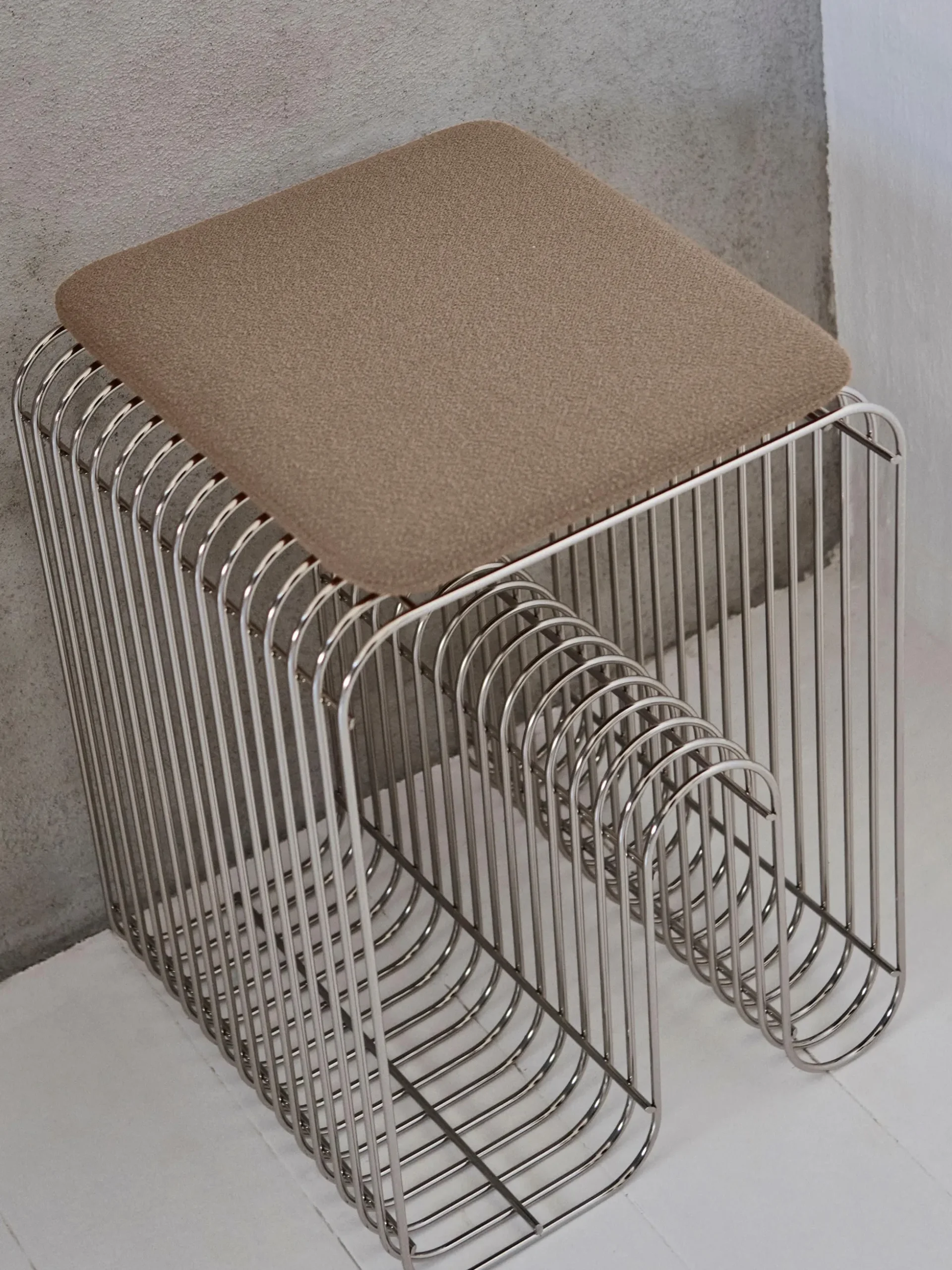 Cuscino seduta per sgabello in bouclé Curva