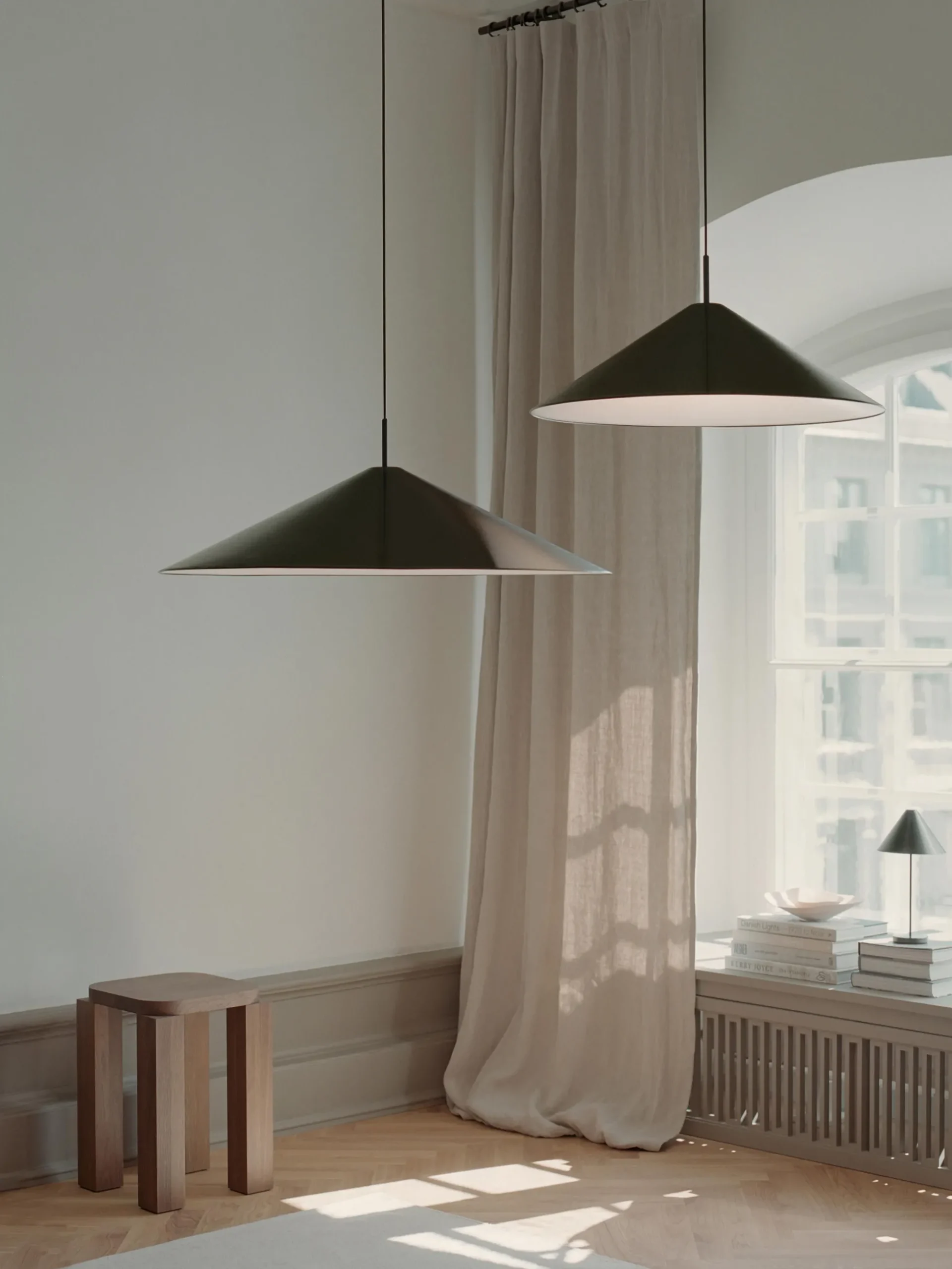 Lampada a sospensione grande con luce regolabile Brolly, Ø 90 cm