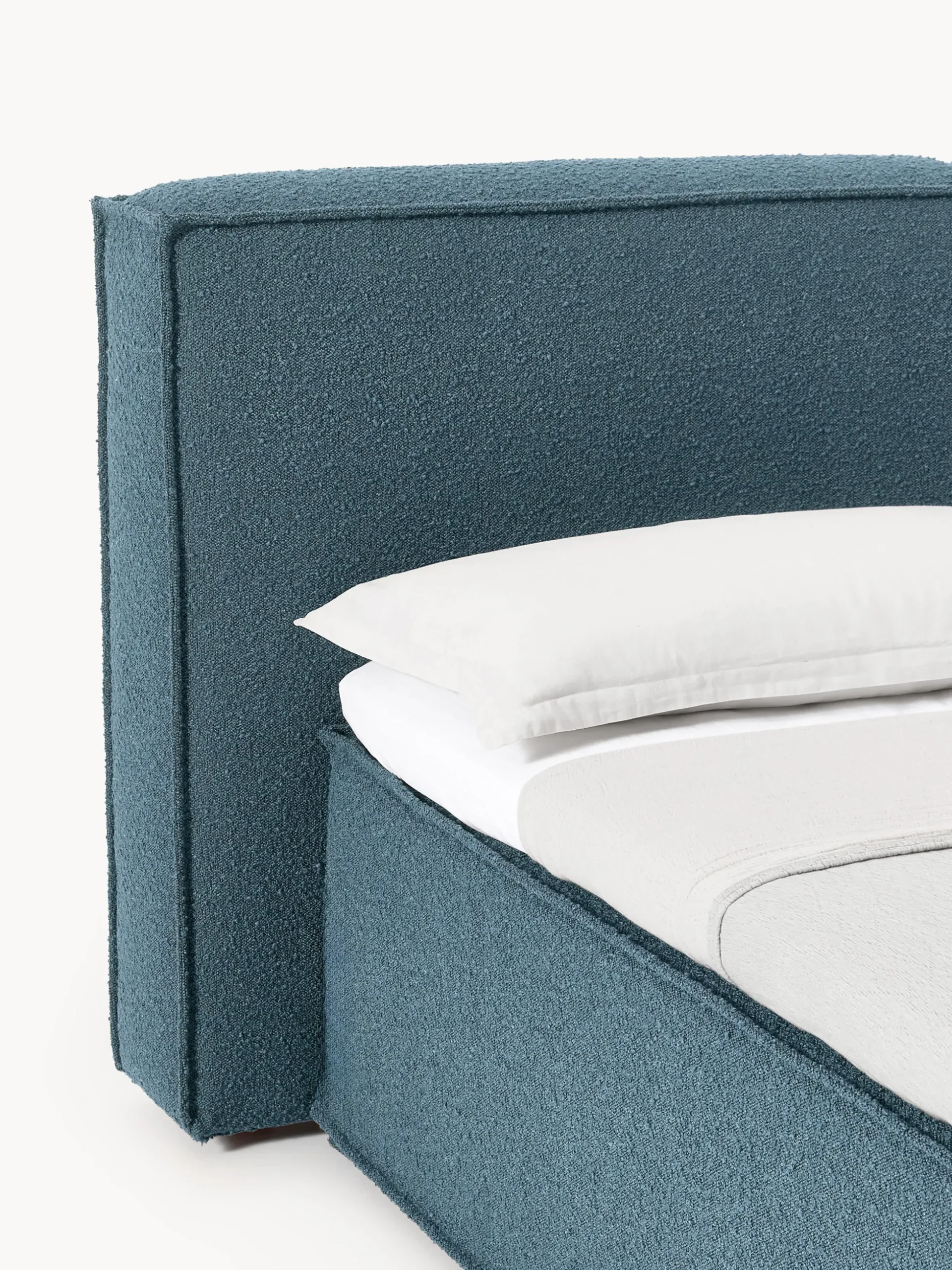 Letto boxspring in bouclé Lennon