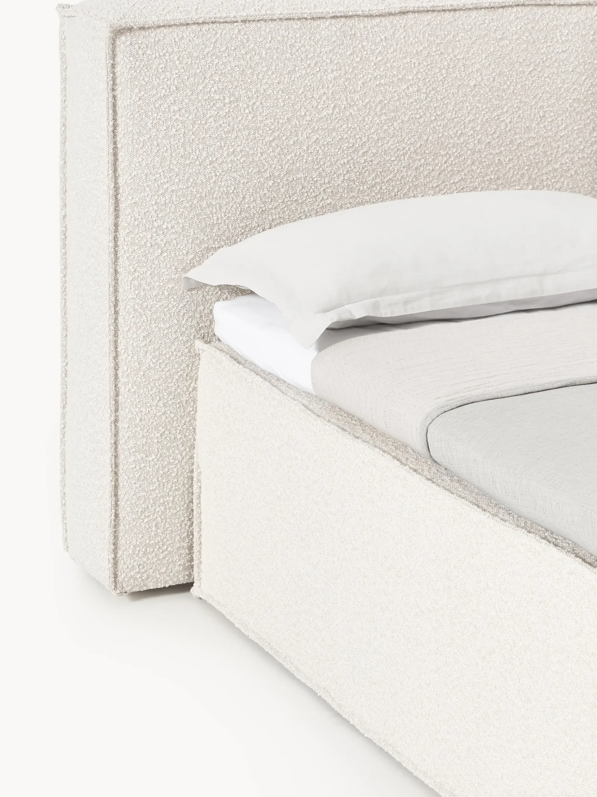 Letto boxspring in bouclé Lennon