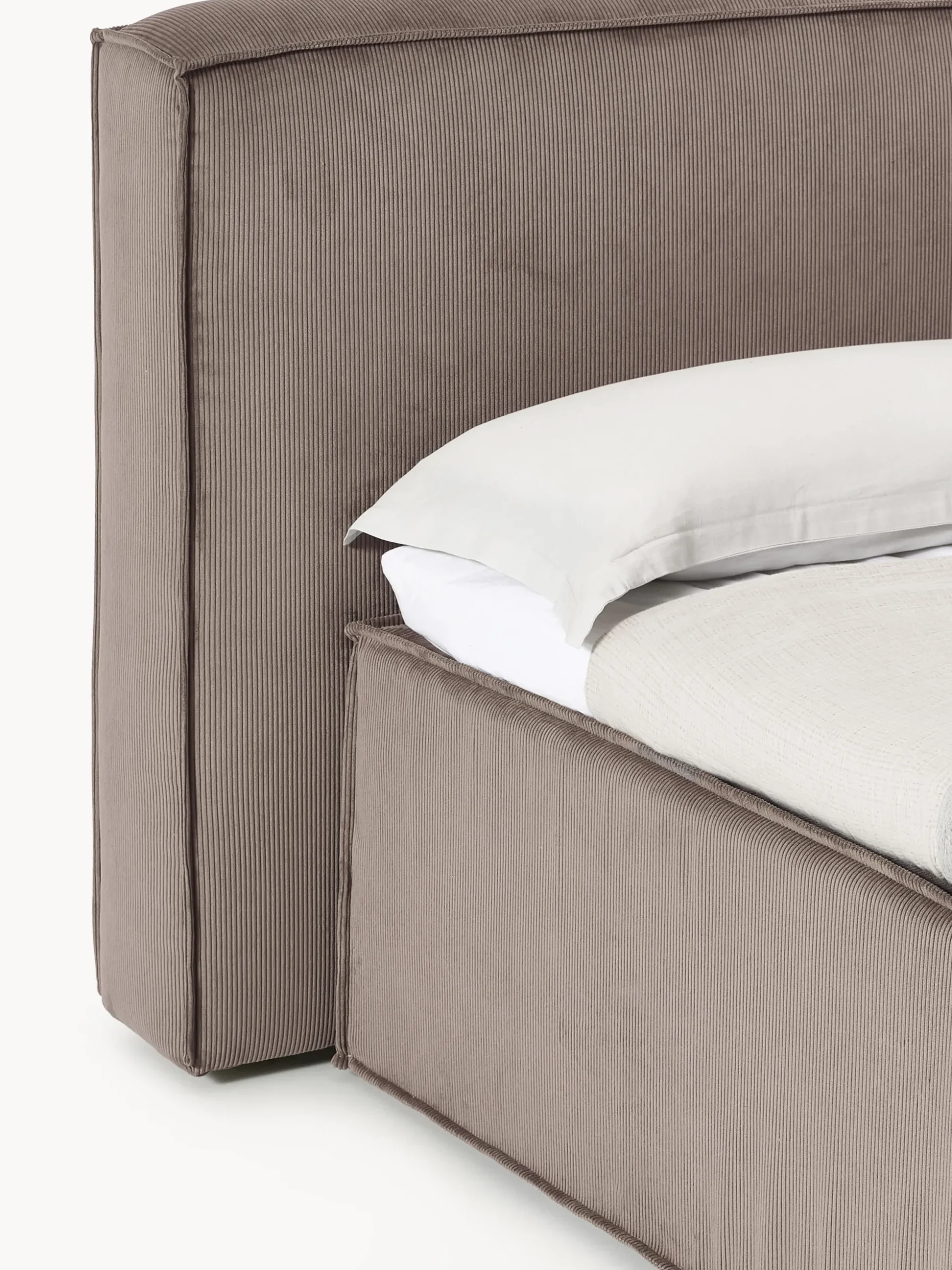 Letto boxspring in velluto a coste Lennon