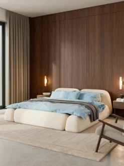 Letto imbottito con contenitore Wolke