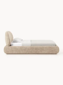 Letto singolo imbottito in teddy bouclé Alba