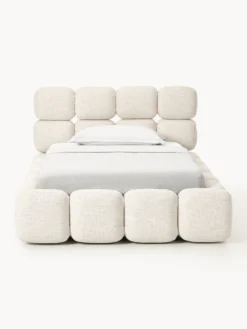 Letto singolo imbottito in teddy bouclé Tayla