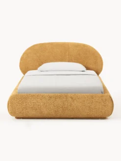 Letto singolo imbottito in teddy bouclé Alba