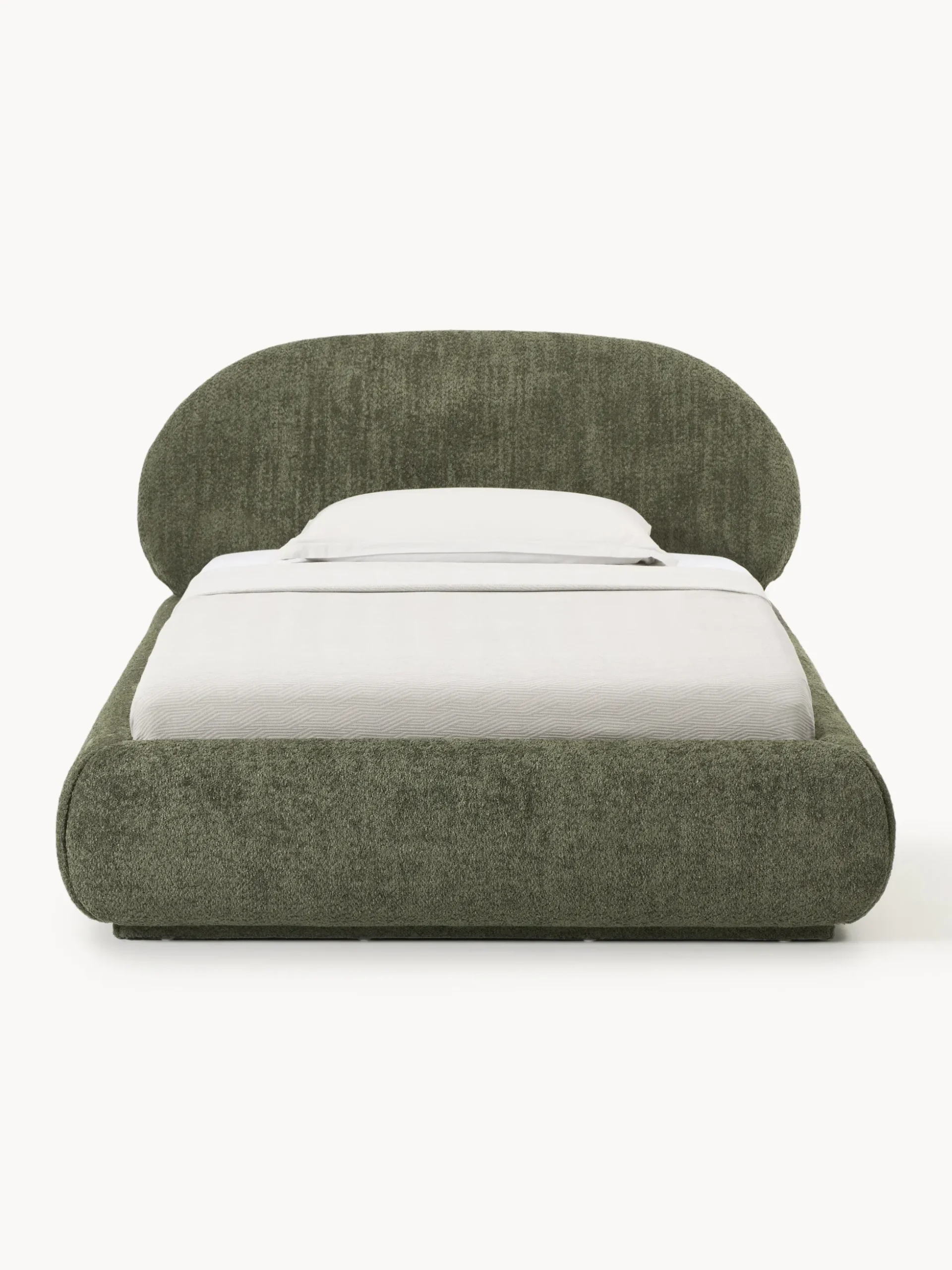 Letto singolo imbottito in teddy bouclé Alba