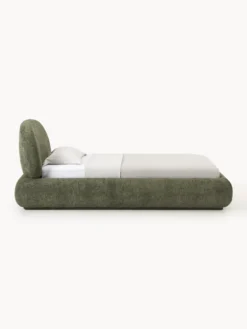 Letto singolo imbottito in teddy bouclé Alba