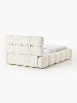 Letto singolo imbottito in teddy bouclé Tayla