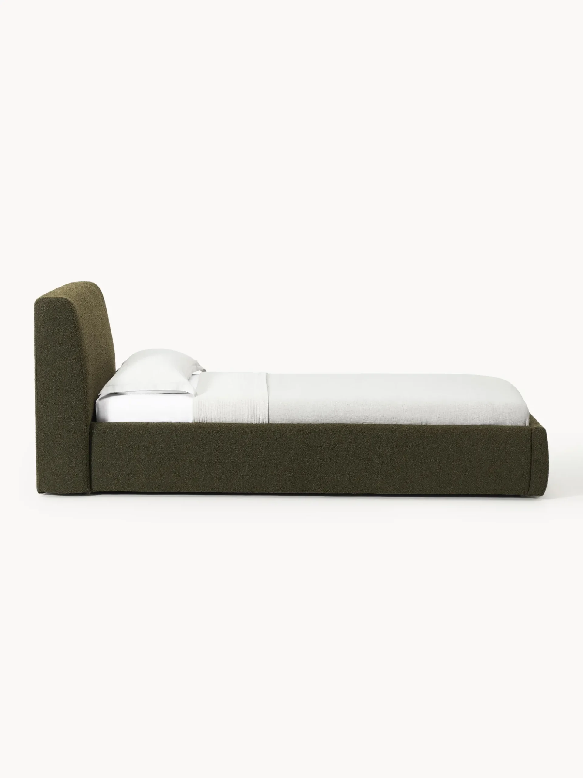 Letto singolo in bouclé con contenitore Cloud