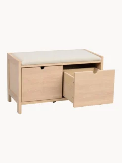 Panca contenitore imbottita in legno Hillmond