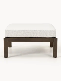 Poggiapiedi da giardino in bouclé e legno di acacia Bo