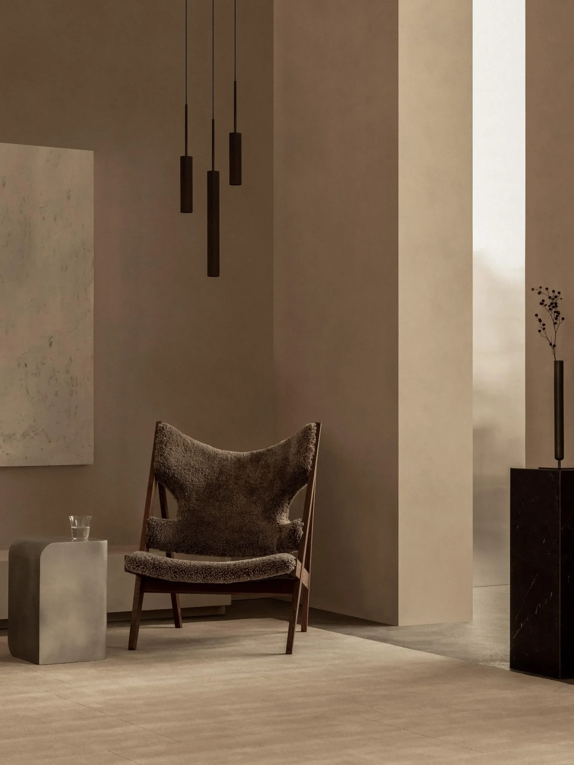 Poltrona lounge in pelle di pecora Knitting