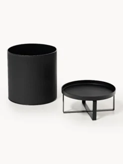 Portavaso con superficie millerighe Bau, alt. 38 cm