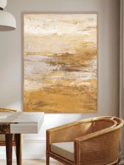 Quadro dipinto a mano con cornice in legno Hydrate