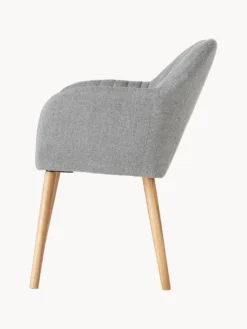 Sedia con braccioli e gambe in legno Emilia