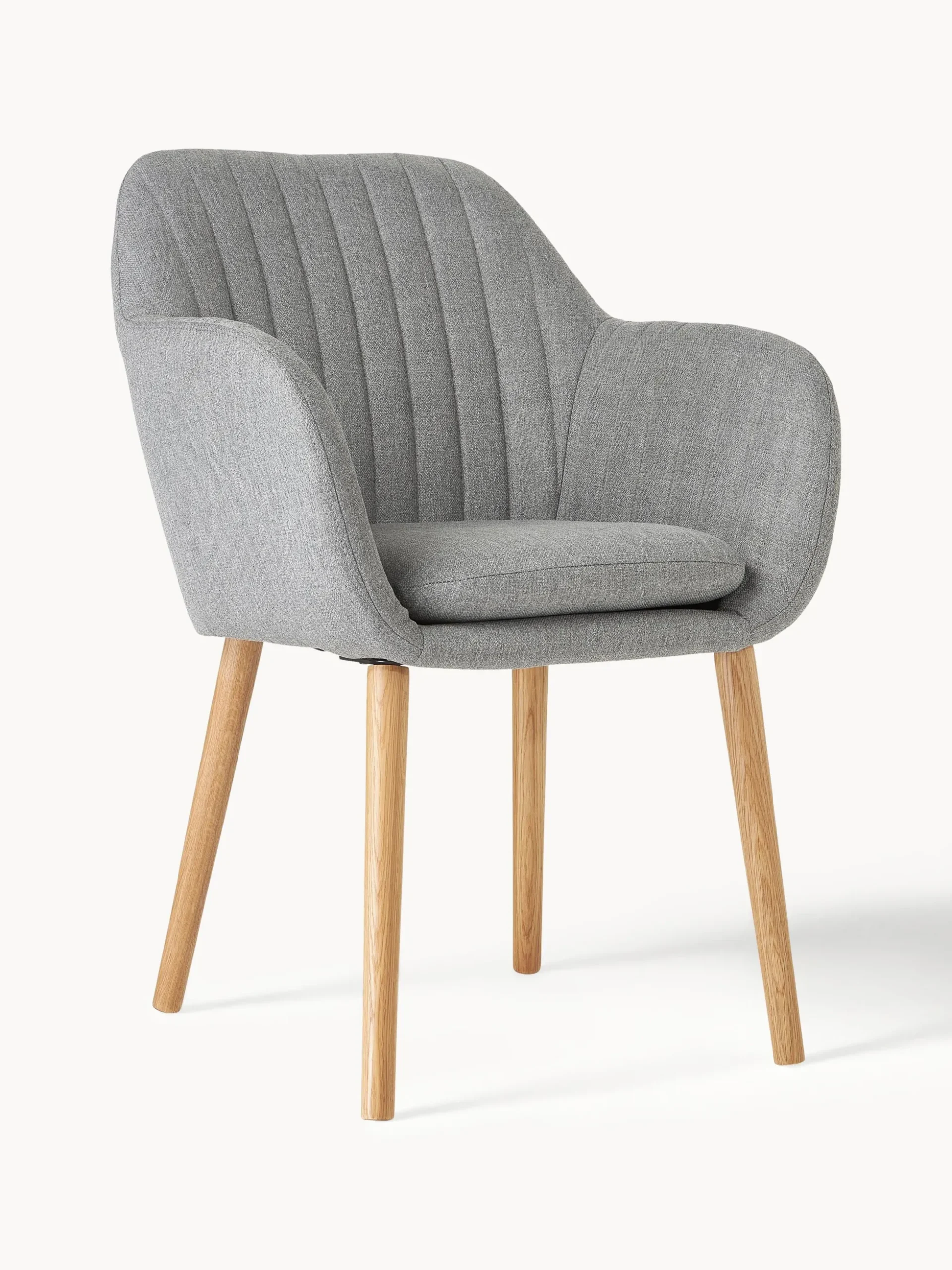 Sedia con braccioli e gambe in legno Emilia