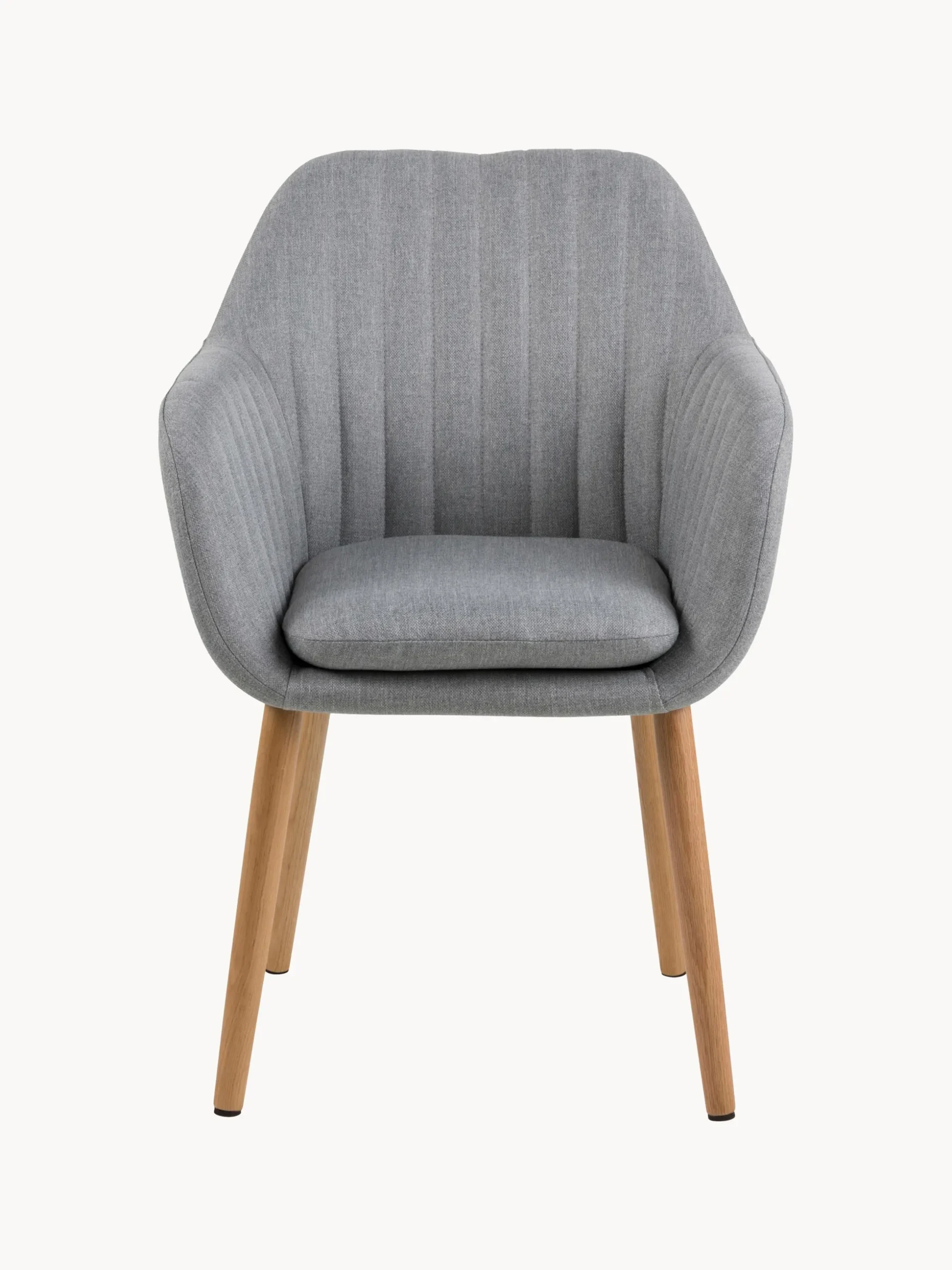 Sedia con braccioli e gambe in legno Emilia