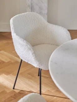 Sedia con braccioli in teddy con seduta stretta Fiji