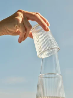 Set caraffa con bicchiere Pilastro, set da 2
