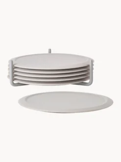 Set da 6 sottobicchieri in silicone con supporto Plain