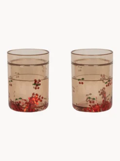 Set di 2 bicchieri con glitter Cherry