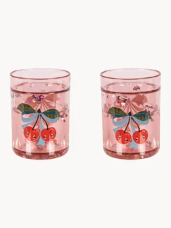 Set di 2 bicchieri glitter Cherry Bow