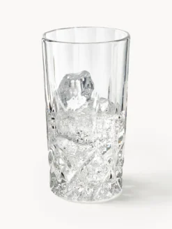 Set di 8 bicchieri in cristallo con rilievo George