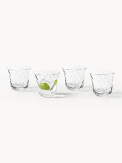 Set di 4 bicchieri in vetro soffiato Swirl