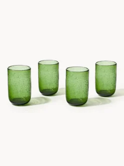 Set di 4 bicchieri in vetro soffiato con bolle d'aria Hippolyte