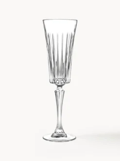 Set di 6 flute da champagne con motivo in rilievo Timeless