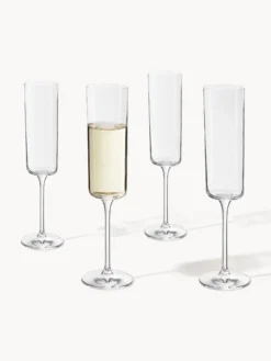 Set di 4 flute da champagne in cristallo Xavia