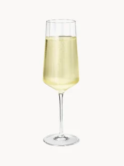 Set di 6 flute da champagne plisettati in cristallo Bernadotte