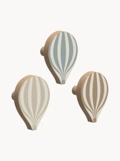 Set di 3 ganci da parete in legno di faggio fatti a mano Ballon