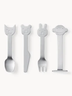 Set di 4 posate spazzolate opache per bambini Animal Friends